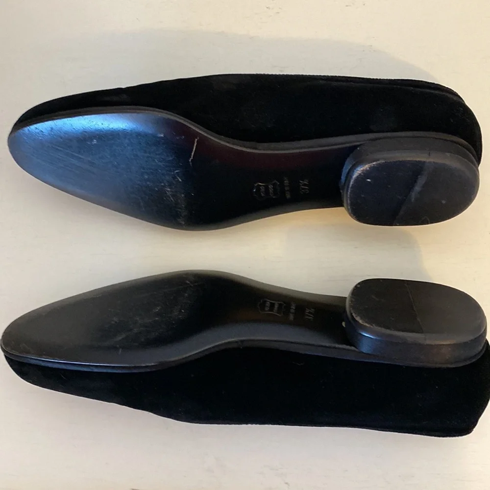 Giorgio Armani Black Velvet Loafer 37.5 - Picture 3 of 6